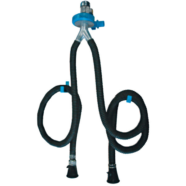 Avgasfläkt med 2 avgasslangar, Y-adapter och munstycken ingår