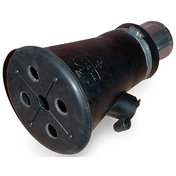 Avgastratt för gummislang, 100 mm / 140 mm anslutning