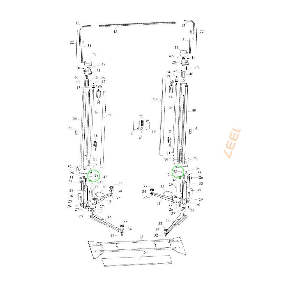 Glidblock för Nussbaum 2-pelarlyftar