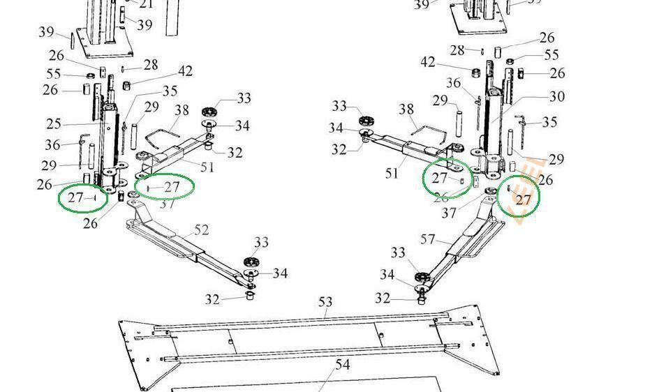 Glidkloss för Nussbaum 2-pelarlyft