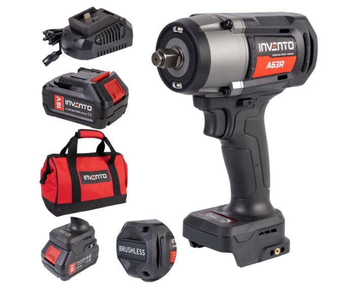 Batteridriven Mutterdragare - INVENTO A63R 1/2” 1180 Nm – Komplett set med väska