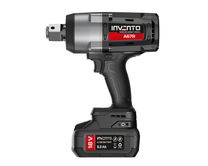 INVENTO A67R 1” Sladdlös Slagnyckel – 2400 Nm med 2x 8Ah Batterier, Laddare & Väska