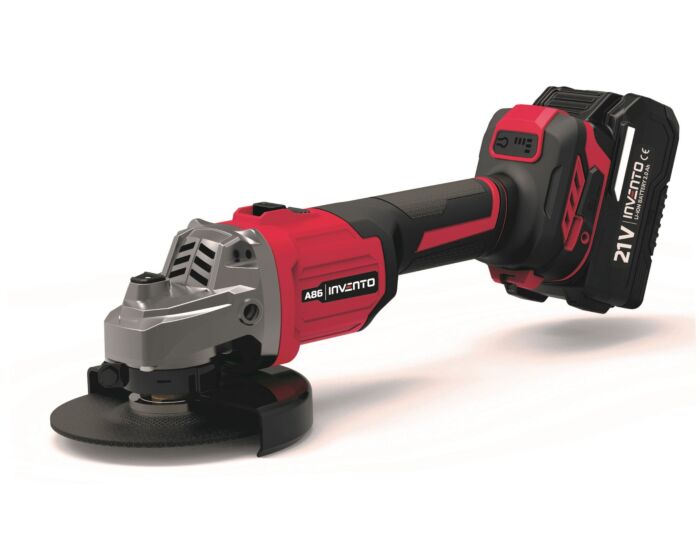 INVENTO A86 5” Sladdlös Vinkelslip – Set med 2x 4 Ah Batterier & Laddare