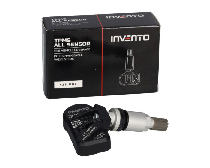 INVENTO TPMS Sensor 433/315 MHz – Universal för Europa/USA – Aluminium