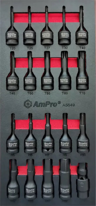 Krafthylsnyckelsats 1/2", 20 delar i EVA