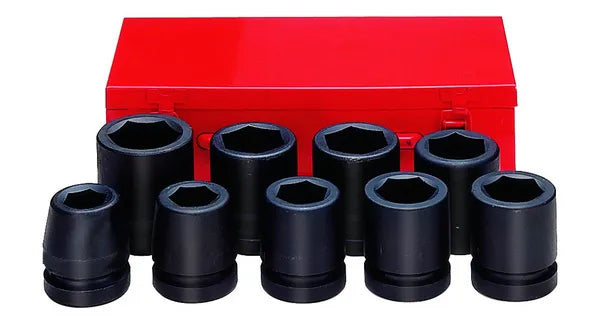 Krafthylsnyckelsats Kort 1", 9 delar