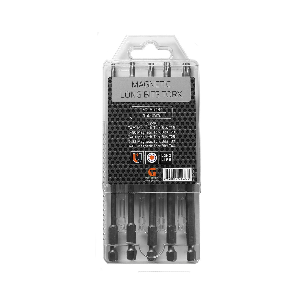Magnetiska långbits Torx 150 mm, 5- Pack - Gson
