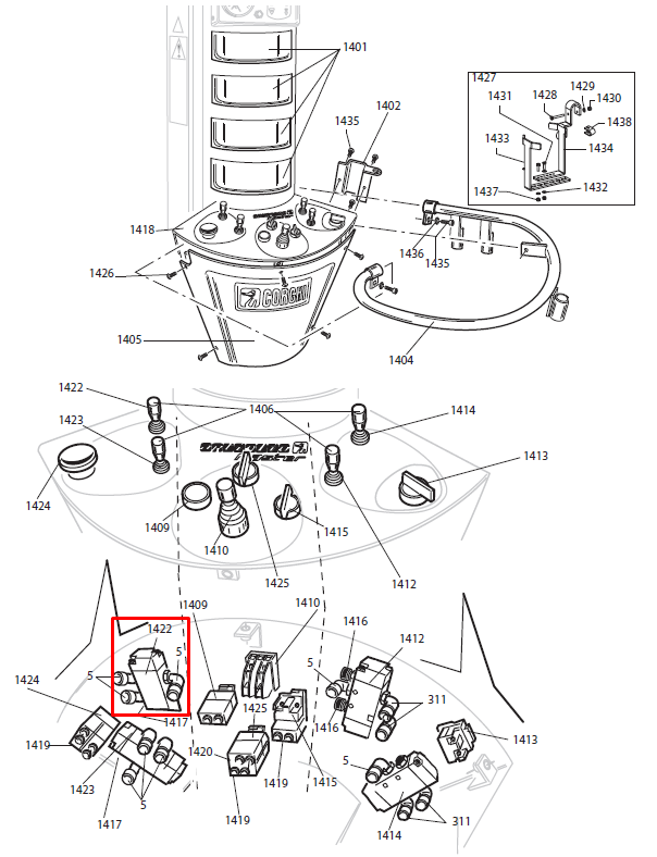 Riktningsventil för Corghi Artiglio Master 26