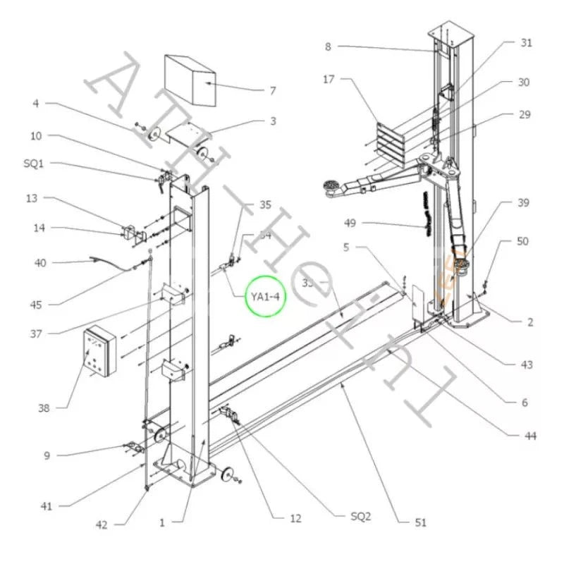 Säkerhetsspärr till ATH 2-pelarlyftar