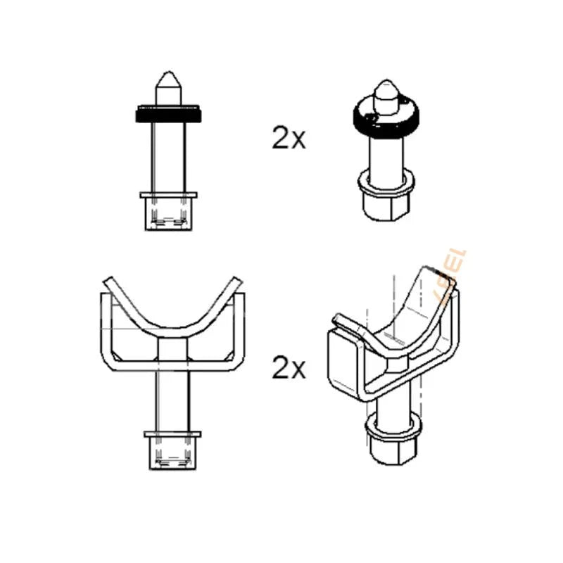 Specialfästen för Ravaglioli - för Sprinter, LT + Crafter (set)