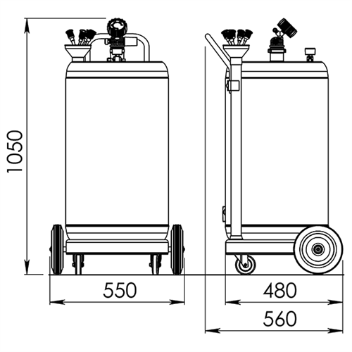 Spilloljesug vaccum 90l med rör och anslutningar