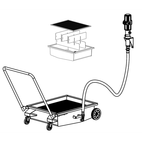 Spilloljevagn 50L med Handtag, Hjul och Snabbkoppling för Avtappning