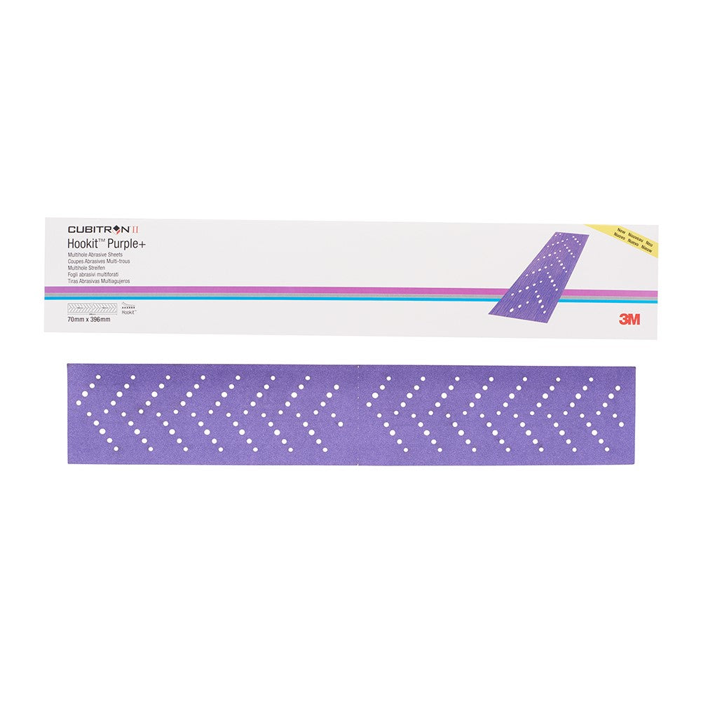 3M™ Hookit™ Purple Multihole Slipark 737U, 70 x 396 mm, Kornstorlek 400+