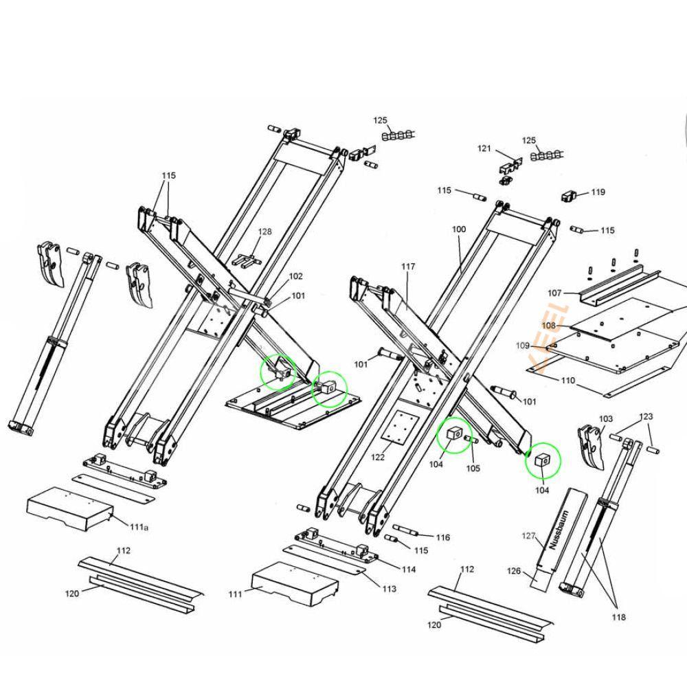 Glidkloss för Nussbaum UNI-LIFT NT, 3500, 5000