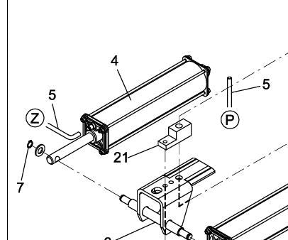 Klämcylinder för Ravaglioli däckmaskin – modeller G7441.20, G6441.20, G7641.20