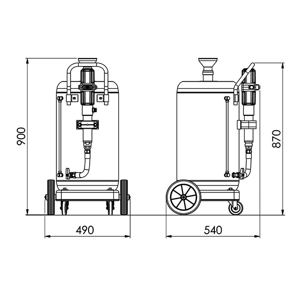 Oljedistributör 65L med Pump och 5m Slang