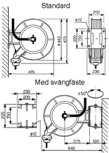 Slangupprullare för olja, 60 bar, 3/4", 15 meter